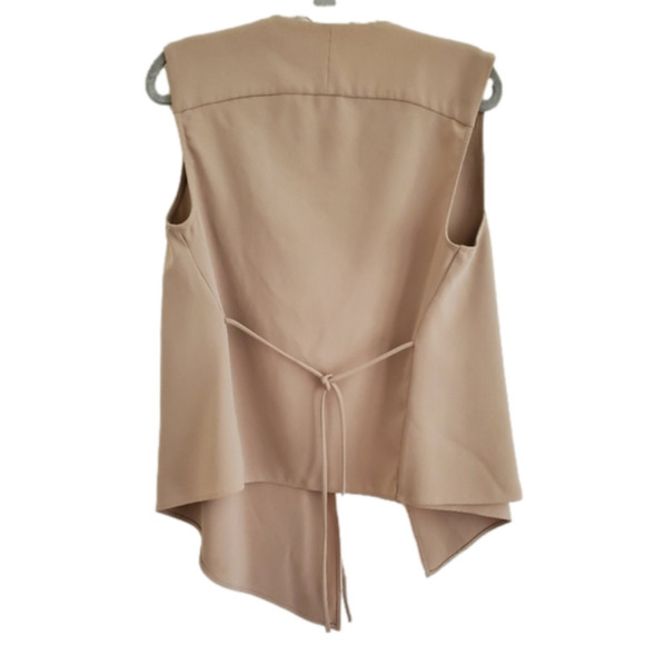 2/$35 Sale ZARA Drapey Asymmetrical layered tunic vest top tie belt Si… - Picture 11 of 12